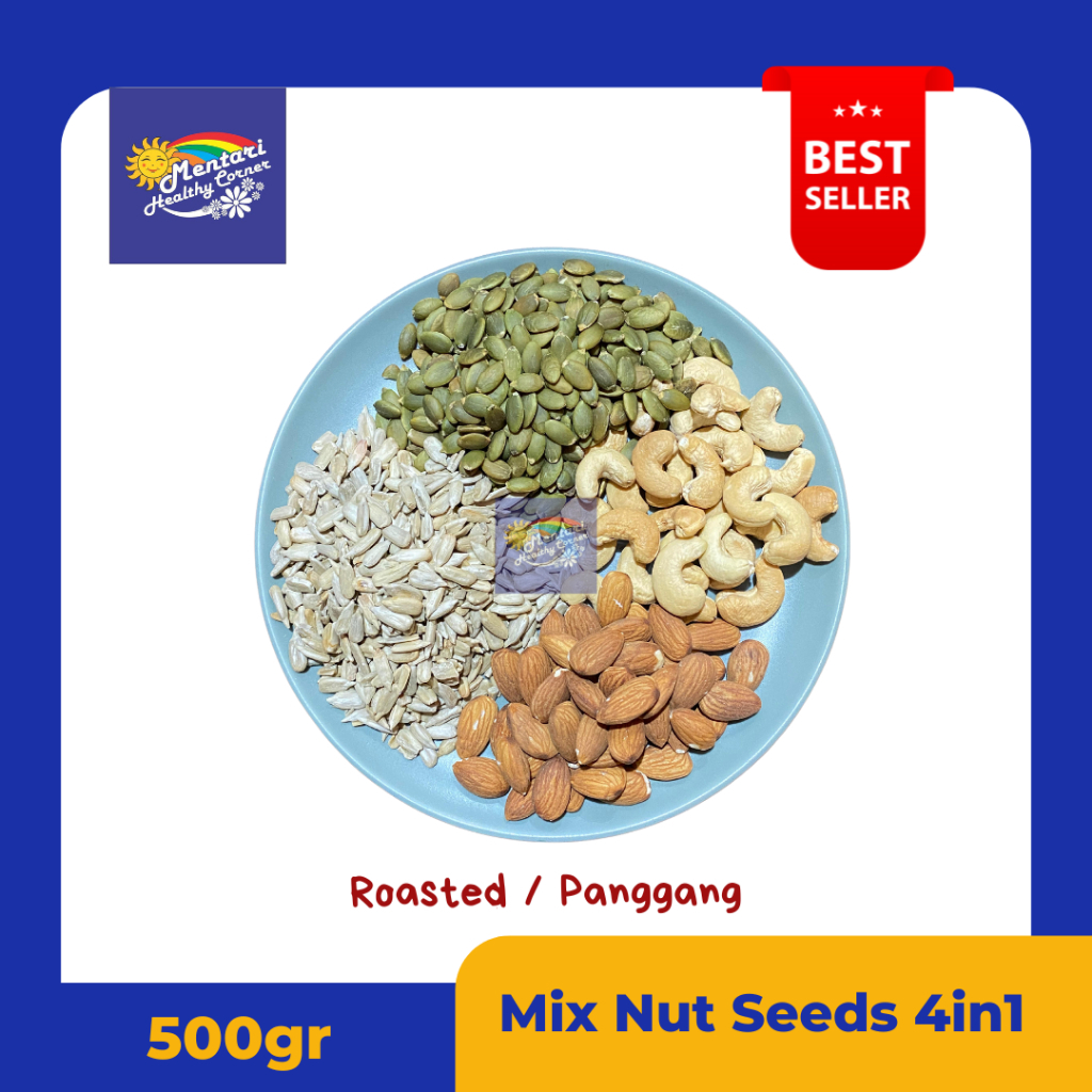 

Roasted Mix Nut Seed 4in1 - 500gr / Panggang Kacang dan Biji 4in1 - 500gram