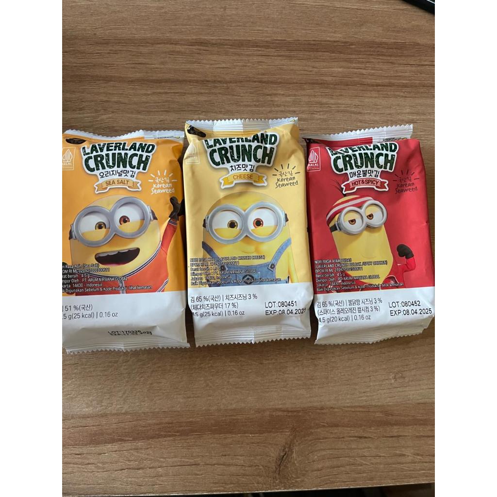 

(ECER) LAVERLAND CRUNCH SEAWEED SEA SALT / HOT & SPICY / CHEESE isi 4,5g