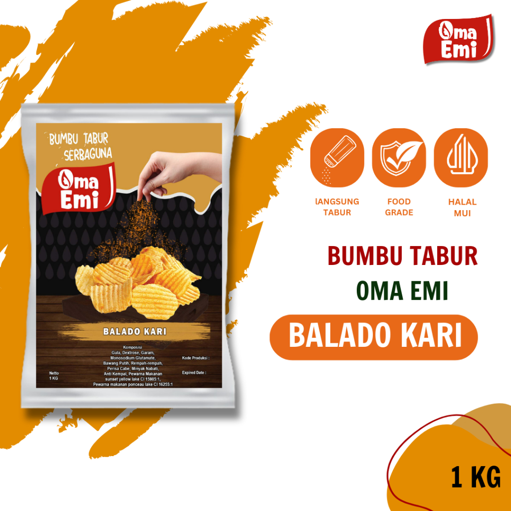 

BUMBU TABUR BALADO KARI 1 KG HALAL FOOD GRADE