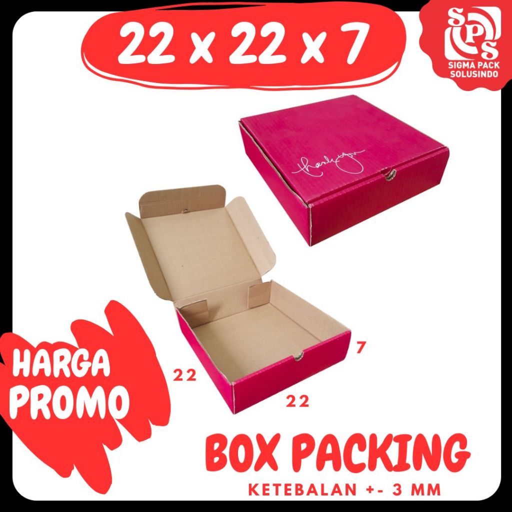 

Box 22x22x7 LD Kardus Packing/Karton/Polos/Pizza/Nasi/hampers