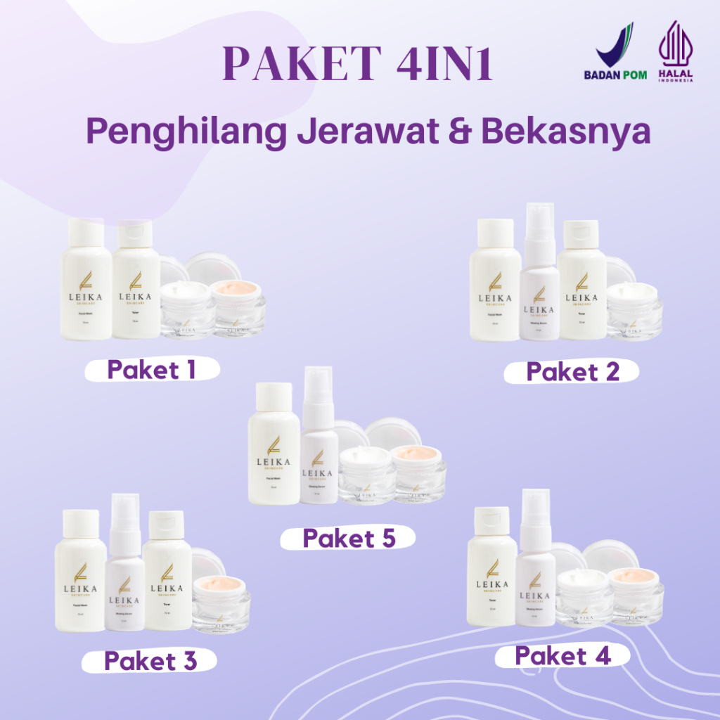 PAKET 4in1 Skincare Jerawat Penghilang Jerawat Dan Bekasnya Menghilangkan Jerawat Penghilang Bruntus