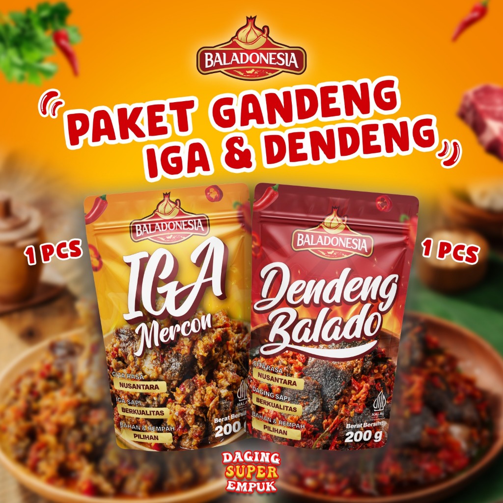 

PAKET GANDENG ( 1 Iga Mercon + 1 Dendeng Balado )