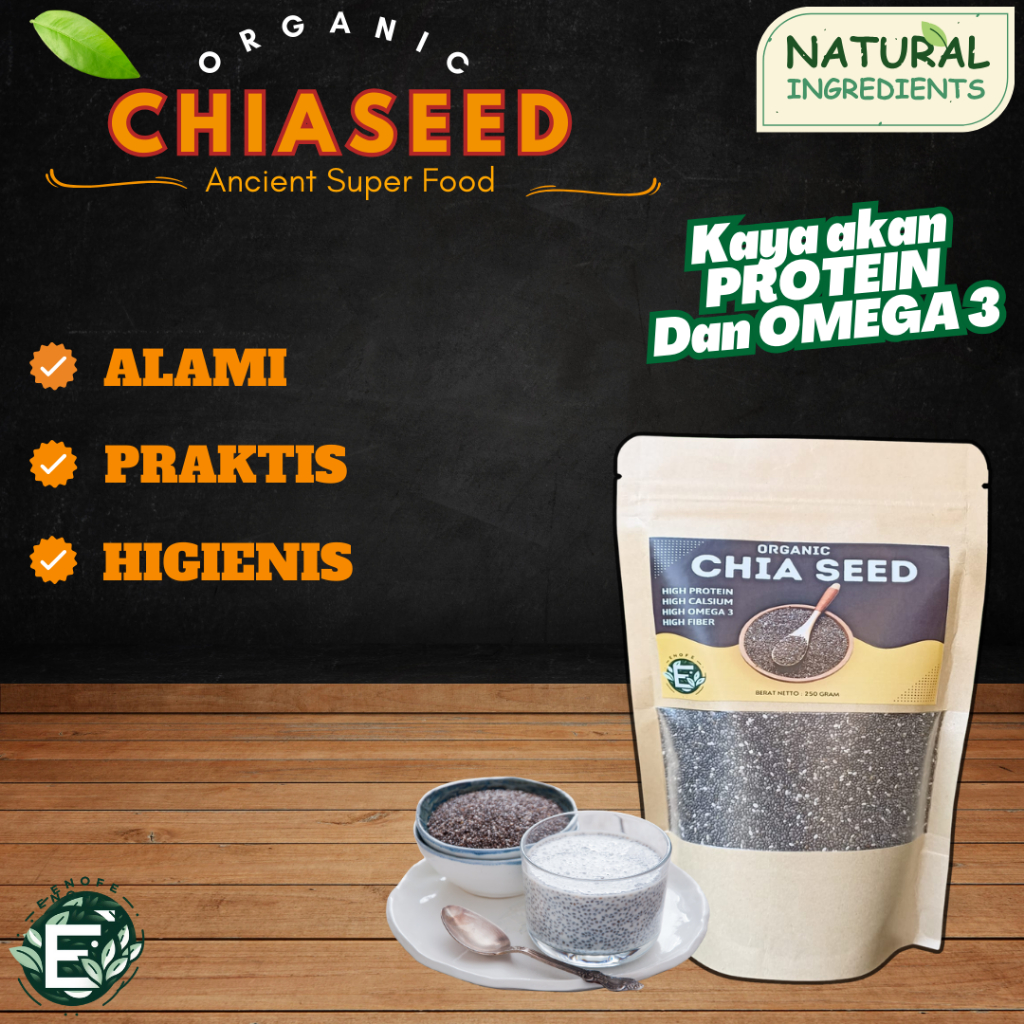 

Chia Seed Premium Mexico Kualitas Terbaik / Black ChiaSeed 100Gram Premium Original Mexico Diet Organic