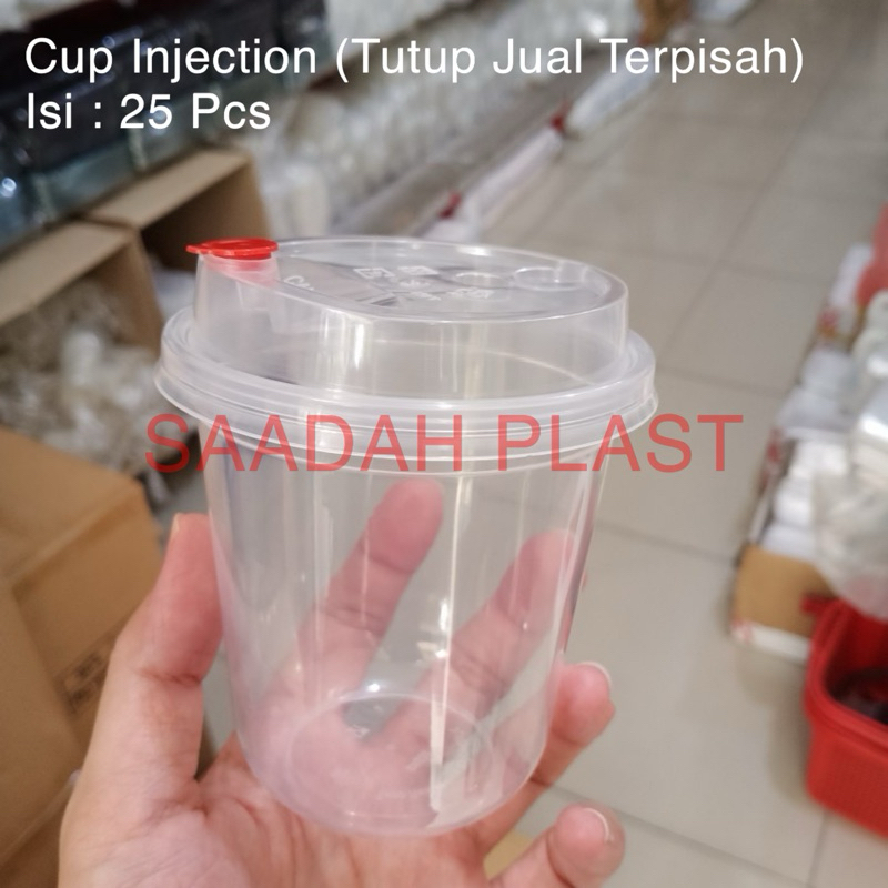 (ISI 25) Thinwall Cup Injection Tebal PP Oval Datar 14oz 380ml 16oz 500ml 24oz 700ml