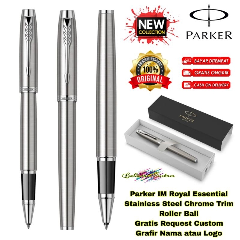 

PULPEN PARKER ORIGINAL IM ROYAL ESSENTIAL STAINLESS STEEL CHROME TRIM ROLLER BALL GRATIS REQUEST CUSTOM GRAFIR NAMA ANDA ATAU LOGO ANDA COCOK UNTUK PEMAKAIAN PRIBADI ATAU UNTUK HADIAH SPESIAL MERCHANDISE PROMOSI ANDA