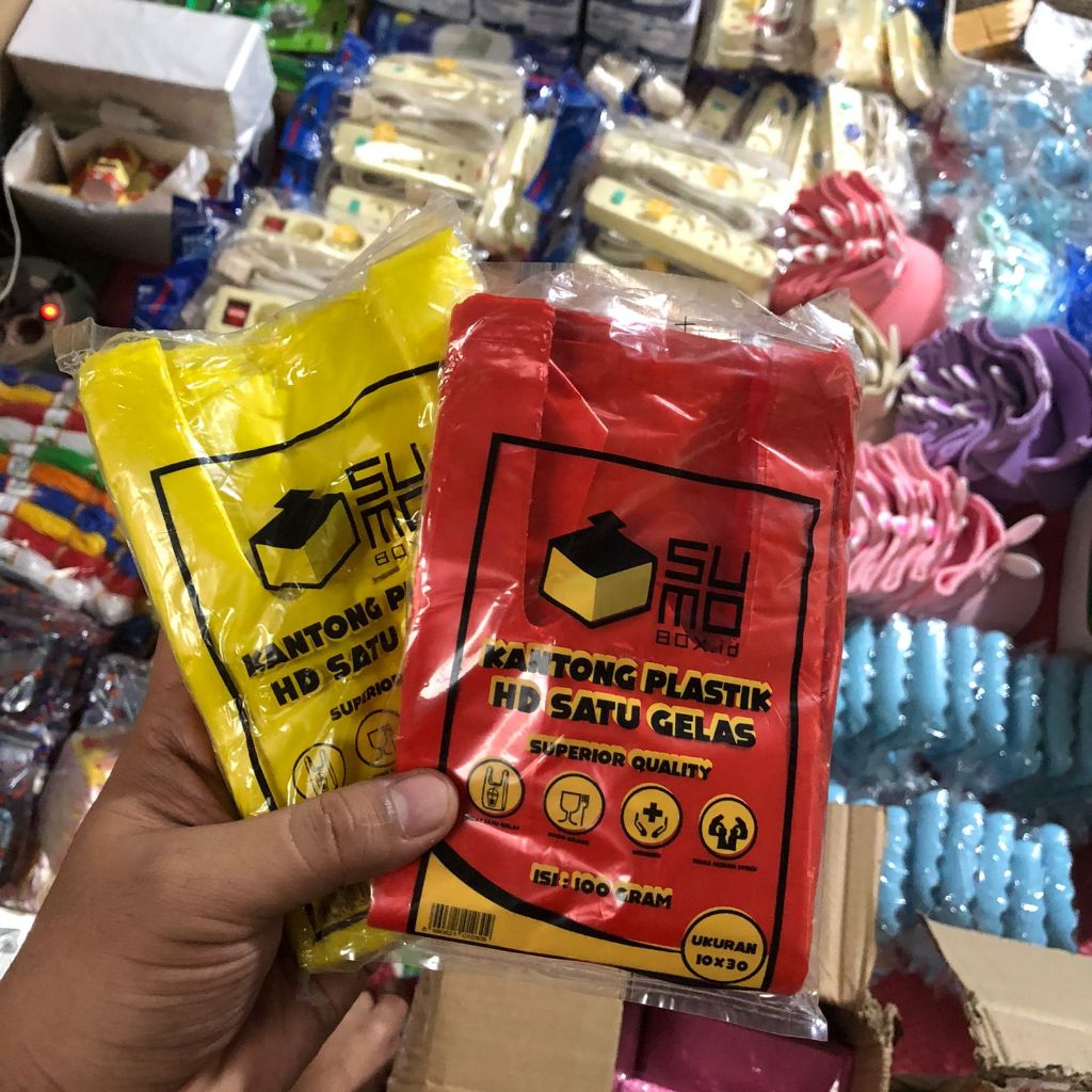 Kantong Plastik Sumobox 1 Cup  Aneka Warna / Kresek Gelas Cup Juice INV2
