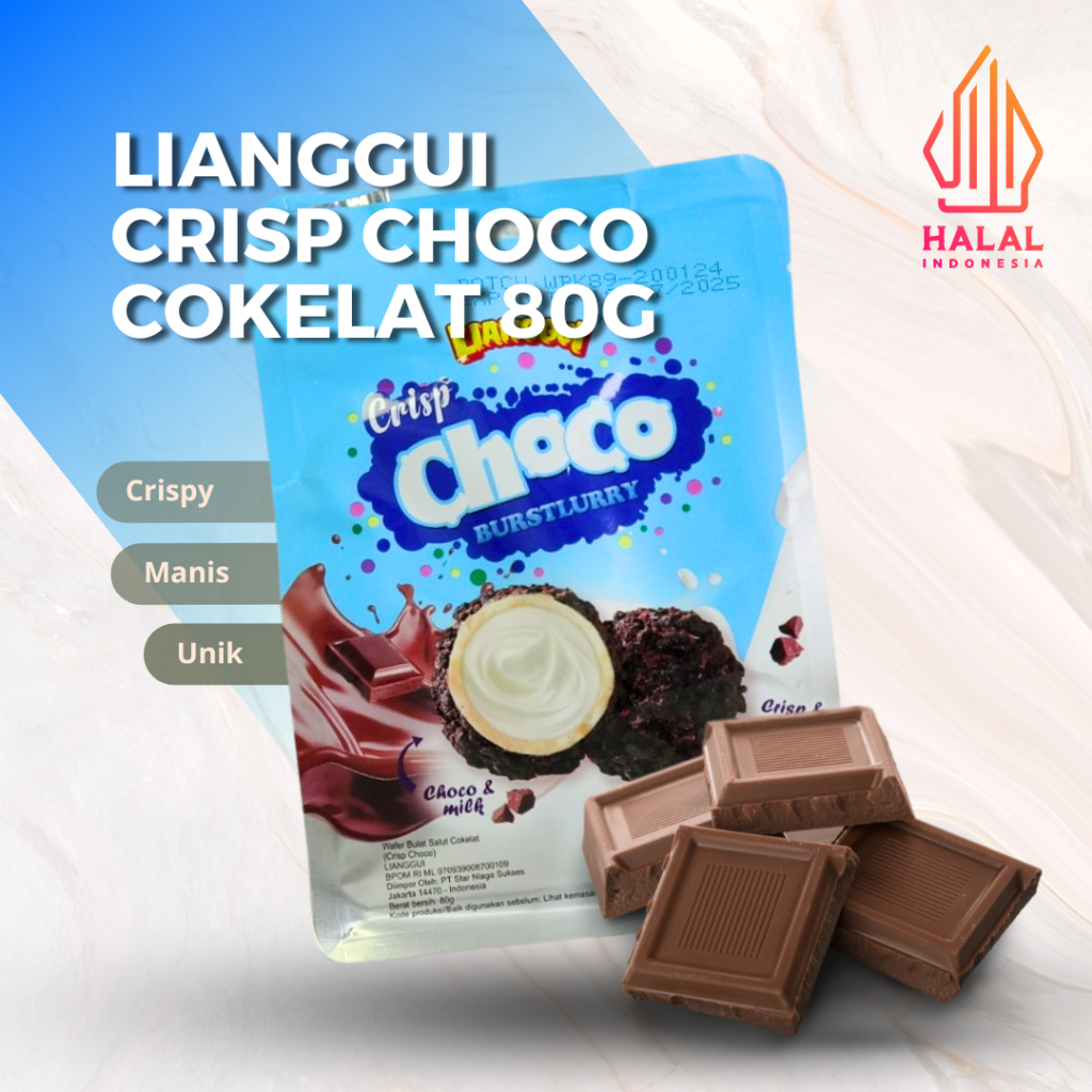 

[GROSIR] LIANGGUI CRISP CHOCO WAFER BULAT SALUT COKLAT 80 GRAM