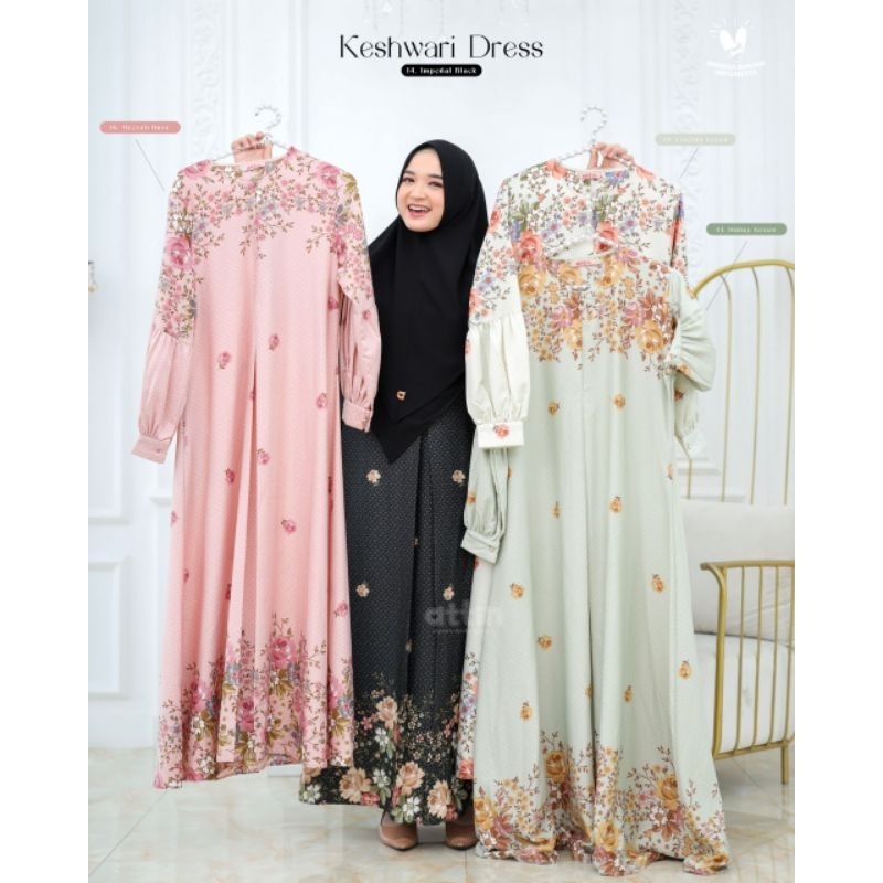 Gamis/Dress Busui Syari Bahan Deluxe Satin Keshwari By Attin