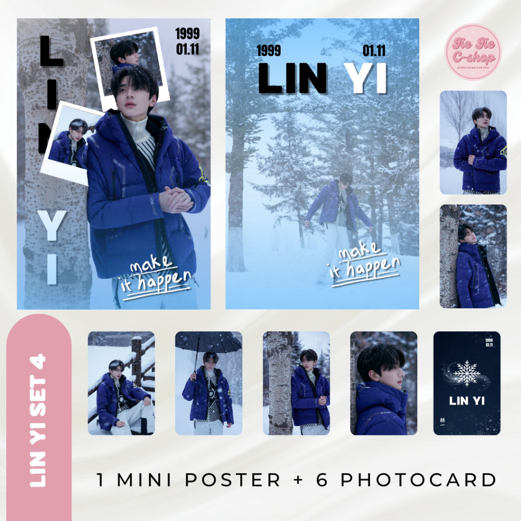Set Lin Yi 4 Photocard dan Mini Poster