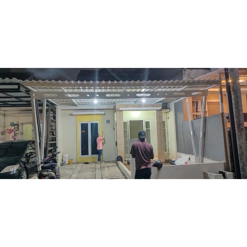 Kanopi Alderon Double Layer Terpasang.