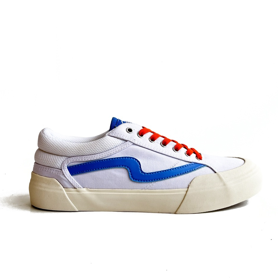 Patrobas Cloud Low White Blue - Sneakers Cowok Sepatu Pria Kasual Soleandjoy