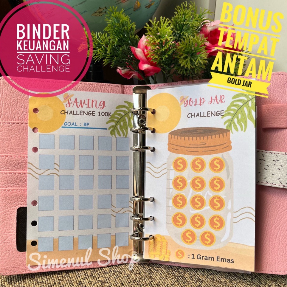 

A6 BINDER KEUANGAN MONEY BINDER Paket Saving Challenge Disiplin Keuangan zipper Ziplock