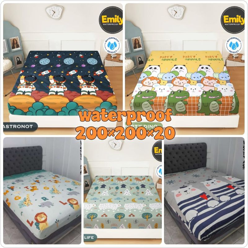SPREI WATERPROOF PALING MURAH / 200x200 /ANTI AIR /ANTI OMPOL / BAHAN LEMBUT /KATUN DISPERSE