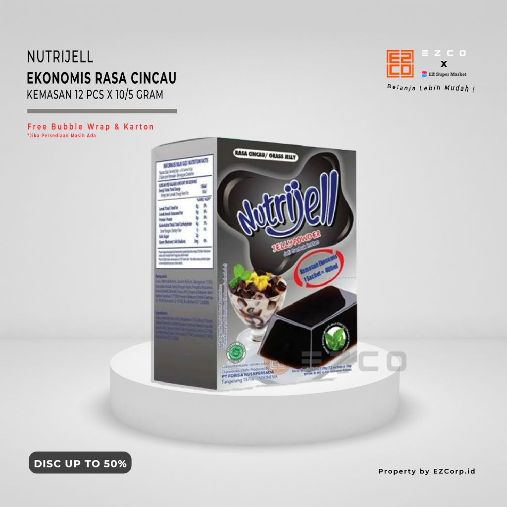 

Nutrijell Puding Rasa Cincau Kemasan 1 Box 12 Pcs x 10 Gr / 5 Gr