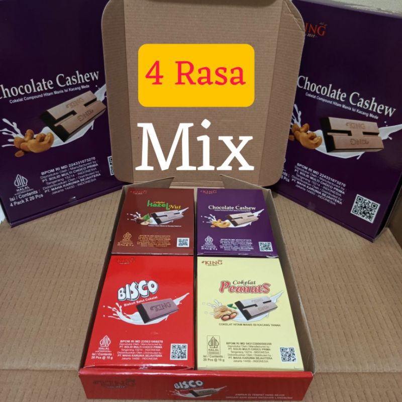 

Coklat dking Mix 4 Rasa Cokelat Cashew/Cokelat Hazelnut/Coklat Peanuts/Coklat Bisco