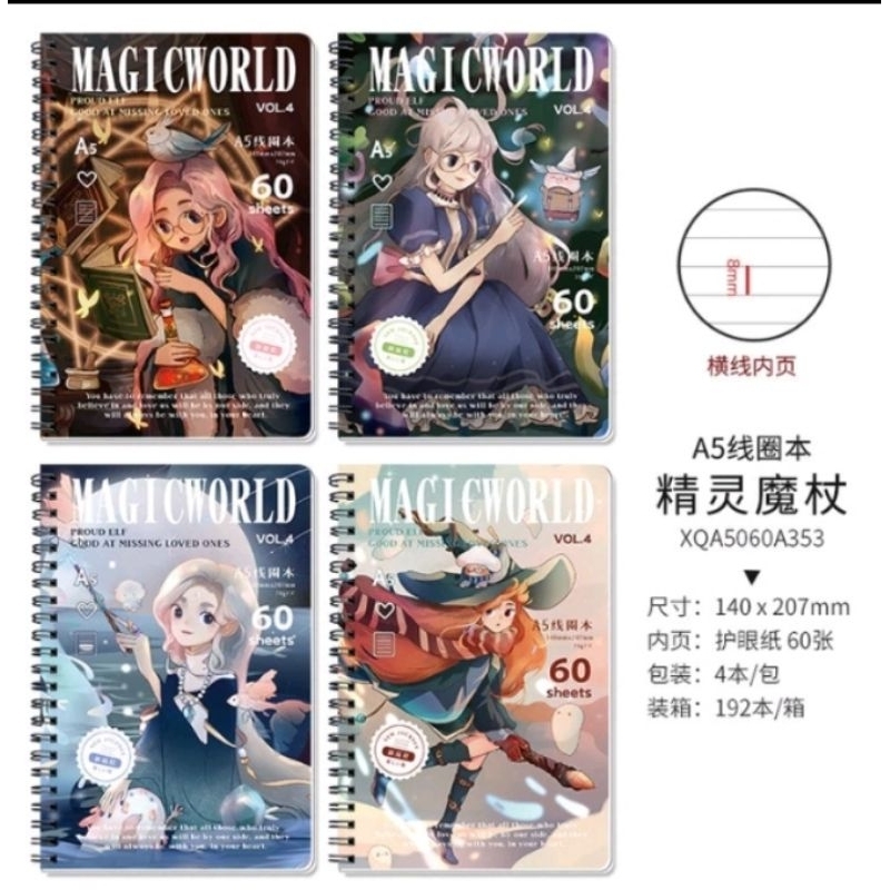 

Notebook Ring A5 Limited Edition Isi 36 Lembar / Bulu Tulis A5 / Magic Word Star Orbit