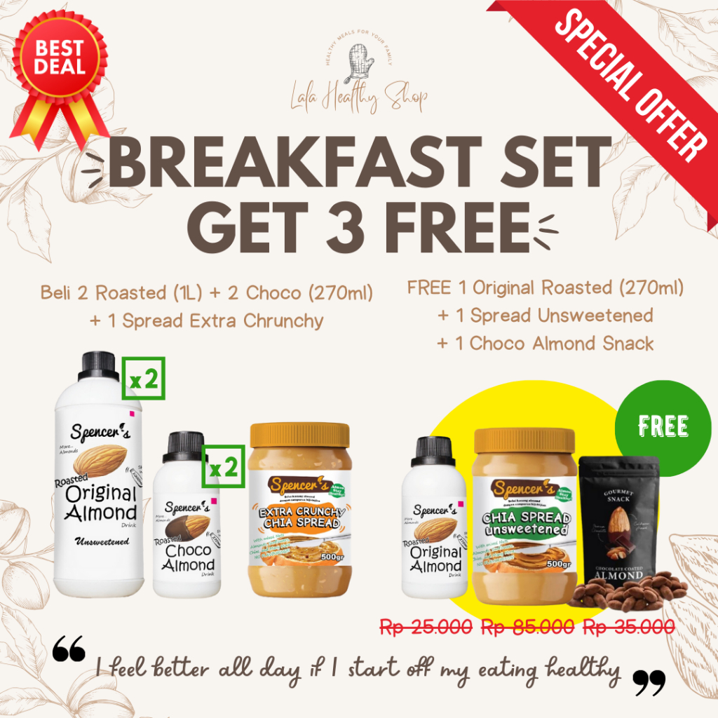 

[PROMO MURMER] Spencer's Breakfast Set Susu Almond + Selai Almond Spread Spencers