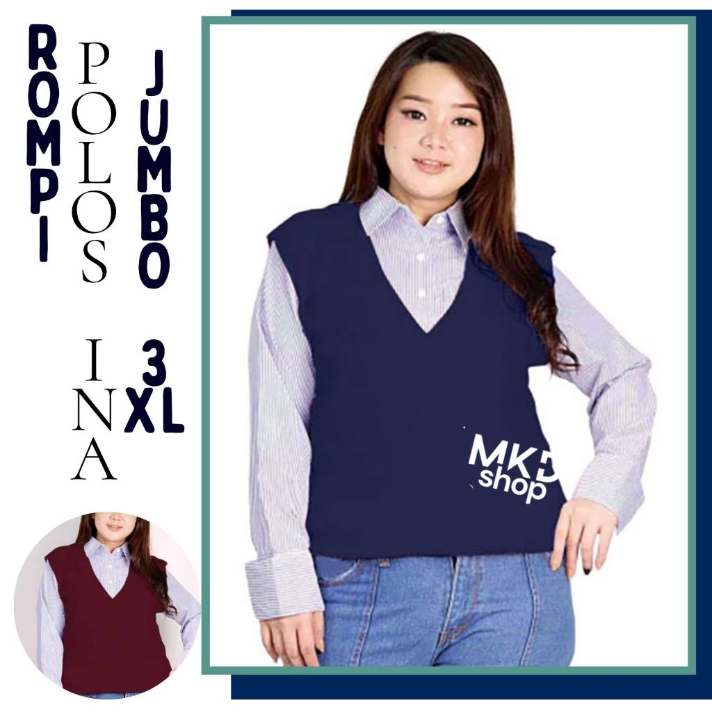 Sweater Rompi Rajut Jumbo Wanita 3XL LD 130 cm MKD Shop