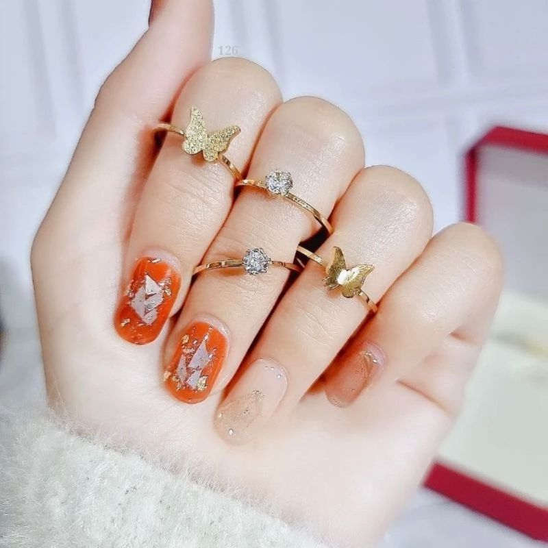 RB5 Cincin clover Set 4 / 4pcs cincin TITANIUM