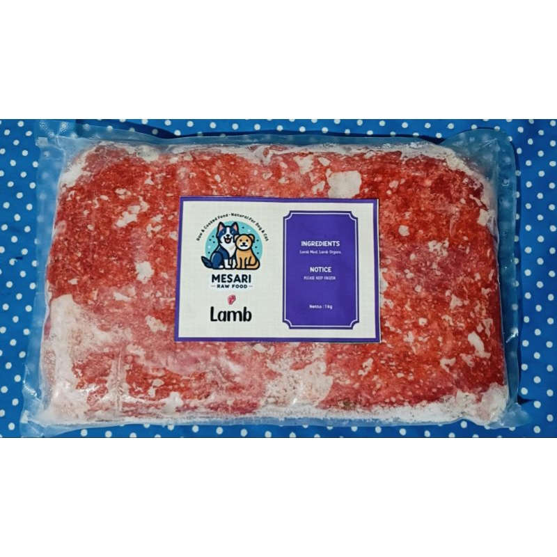 Lamb Raw food / daging giling untuk Anjing/Kucing