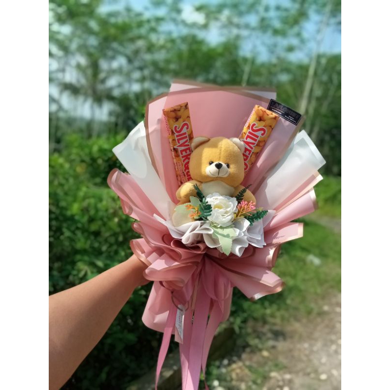 

buket boneka + coklat