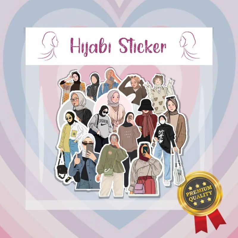 

50PCS+ STICKER HIJAB | STIKER PEREMPUAN BERHIJAB AESTHETIC | STIKER HIJABER STYLISH | STIKER HIJAB SYAR'I