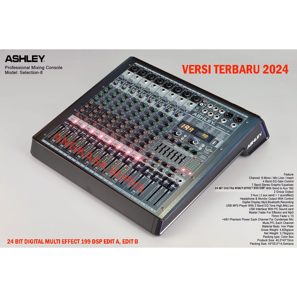 Mixer Ashley Selection 8 Original / Mixer Audio Ashley Selection8 Effect Reverb 199 dsp