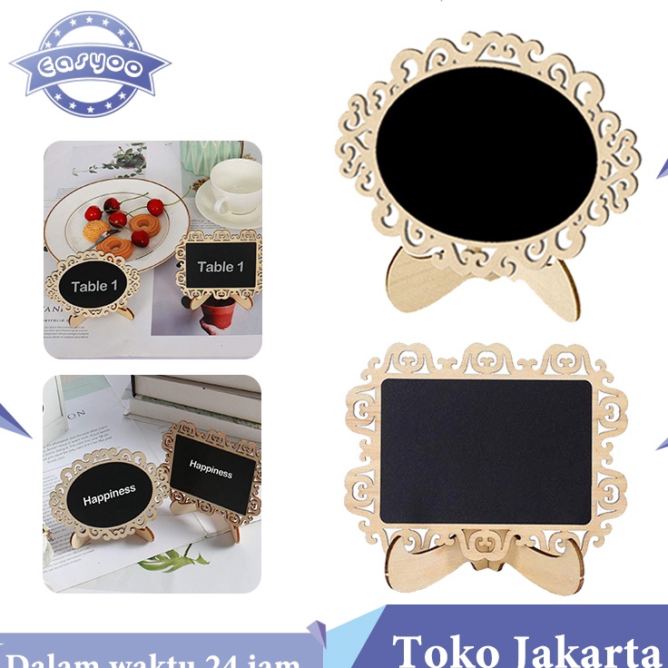 

Eksklusif Isi 1 Papan Tulis Kapur Kecil Mini Chalkboard Blackboard Papan Tulis Hitam Mini Stand Board Kayu Wood