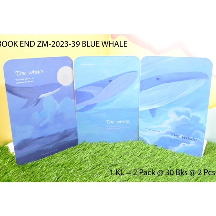 

penahan buku atau stand book motif the whale isi 2 pc