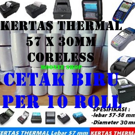 

Kes thermal BIRU 57x3 Struk 57x3 printer bluetooth polos per 1roll BIRU