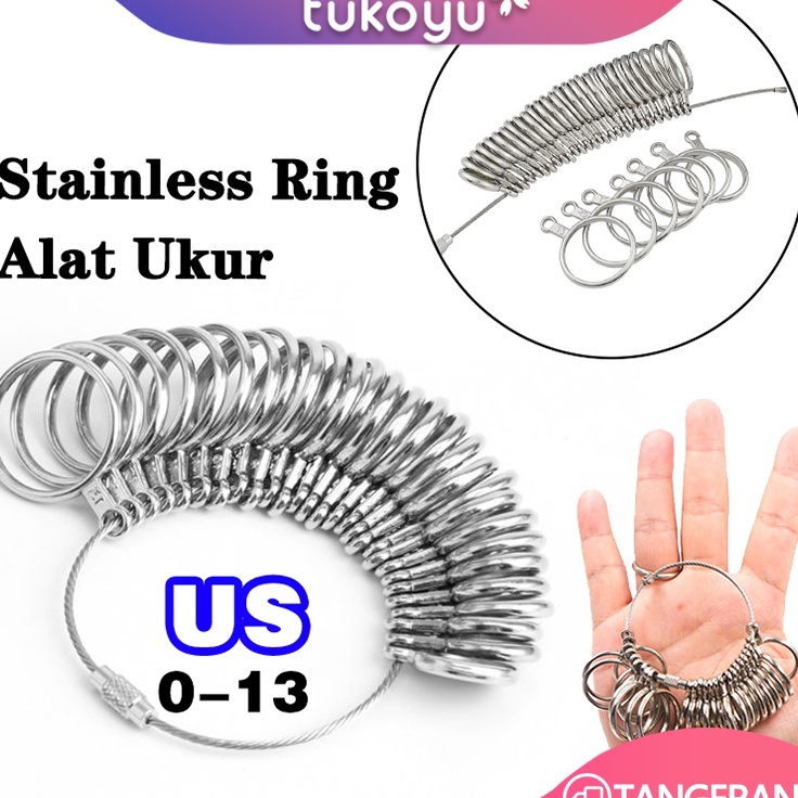 

13 Alat Ukur Cincin Pengukur JariUS Standar Sizer Finger RingCincin Ukuran Jari