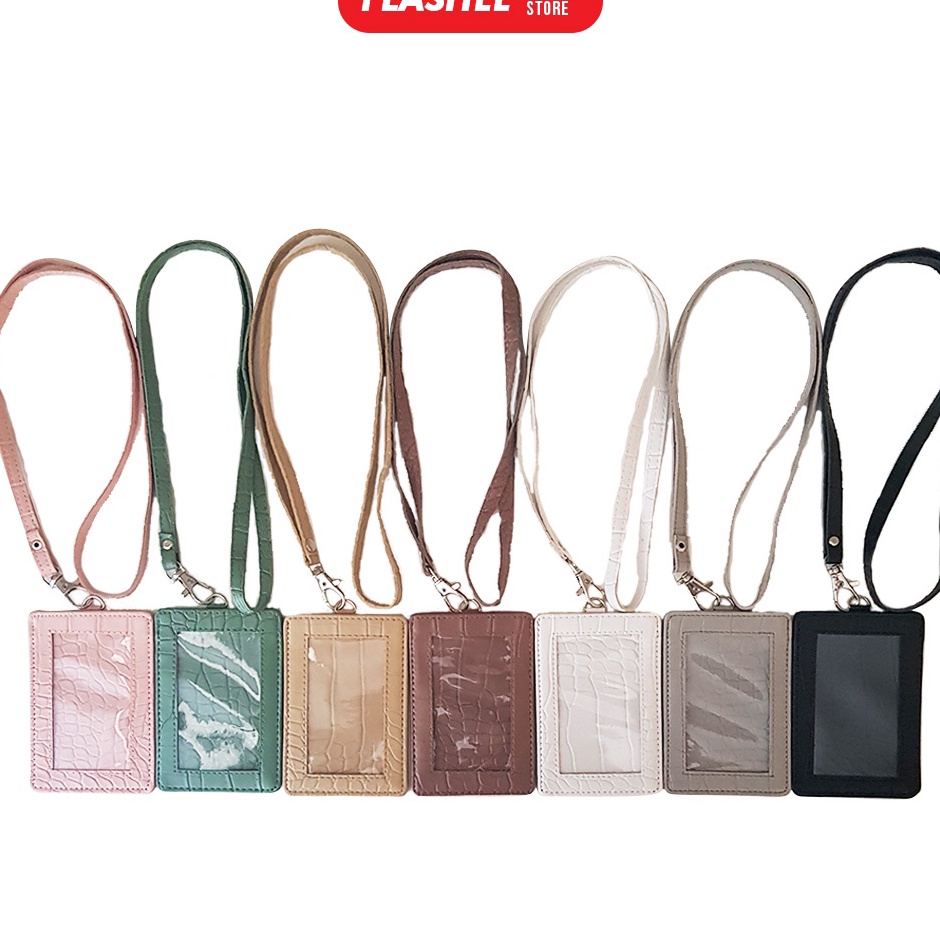 

Flashee Name Tag Lanyard Croco ID Card Holder Crocodile Kulit Nayra Lanyard Termurah Berkualitas PU Leather