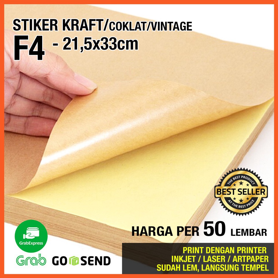 

F4FOLIO 215x33cm ISI 5 lbr STIKER STICKER KRAFT COKLAT VINTAGE