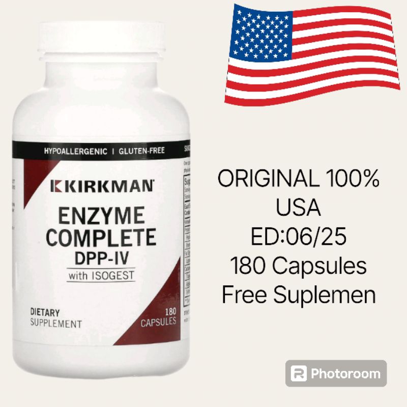 Kirkman Labs Enzyme Complete DPP-IV With ISOGEST, 180 Capsules PRE-ORDER USA