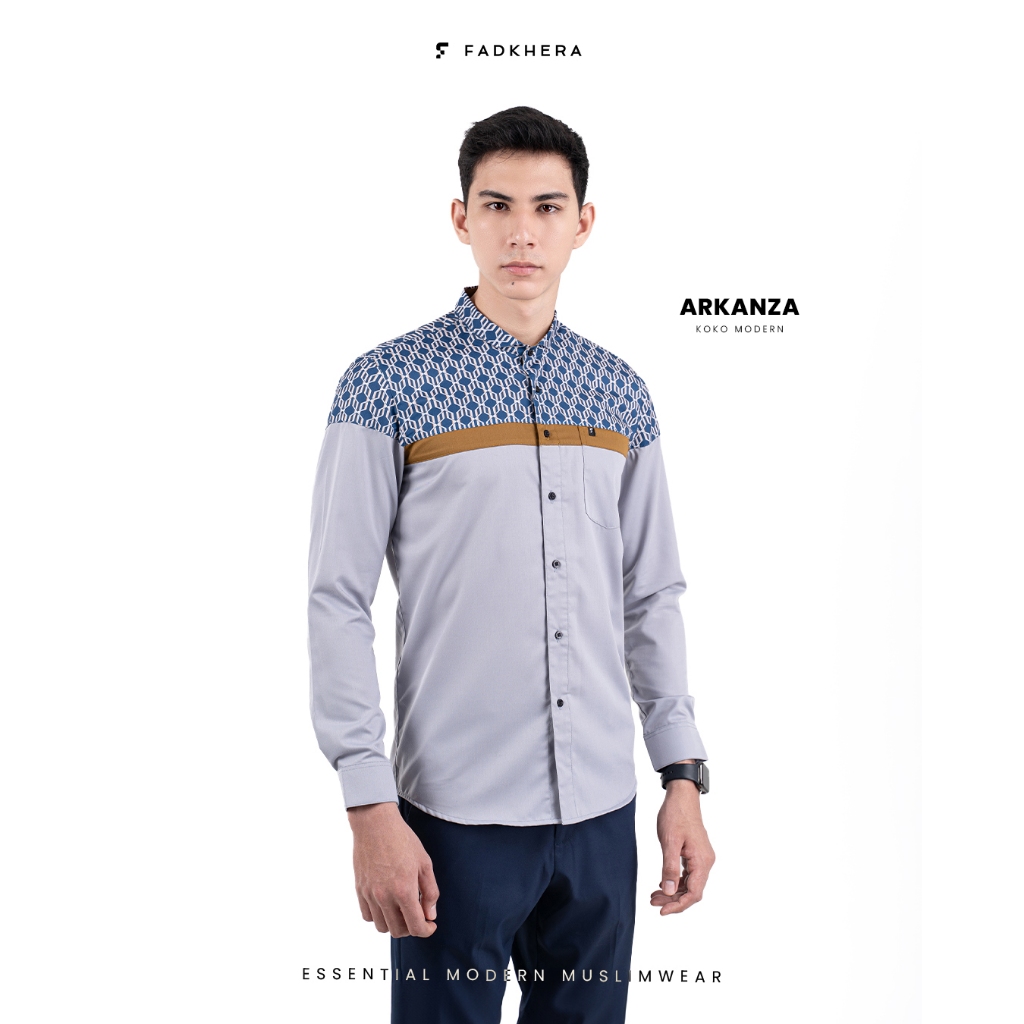 ARKANZA dan ARKANZA LONG Fadkhera Original Bahan Easy Care Soft Touch Kemeja Koko Modern Fadkhera Ke