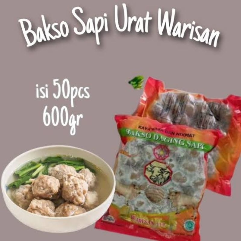 

baso bakso sapi warisan urat 50 pcs