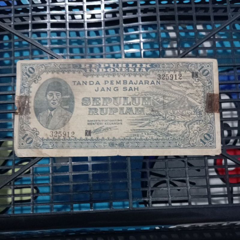 Uang kuno ORI 10 rupiah tahun 1945