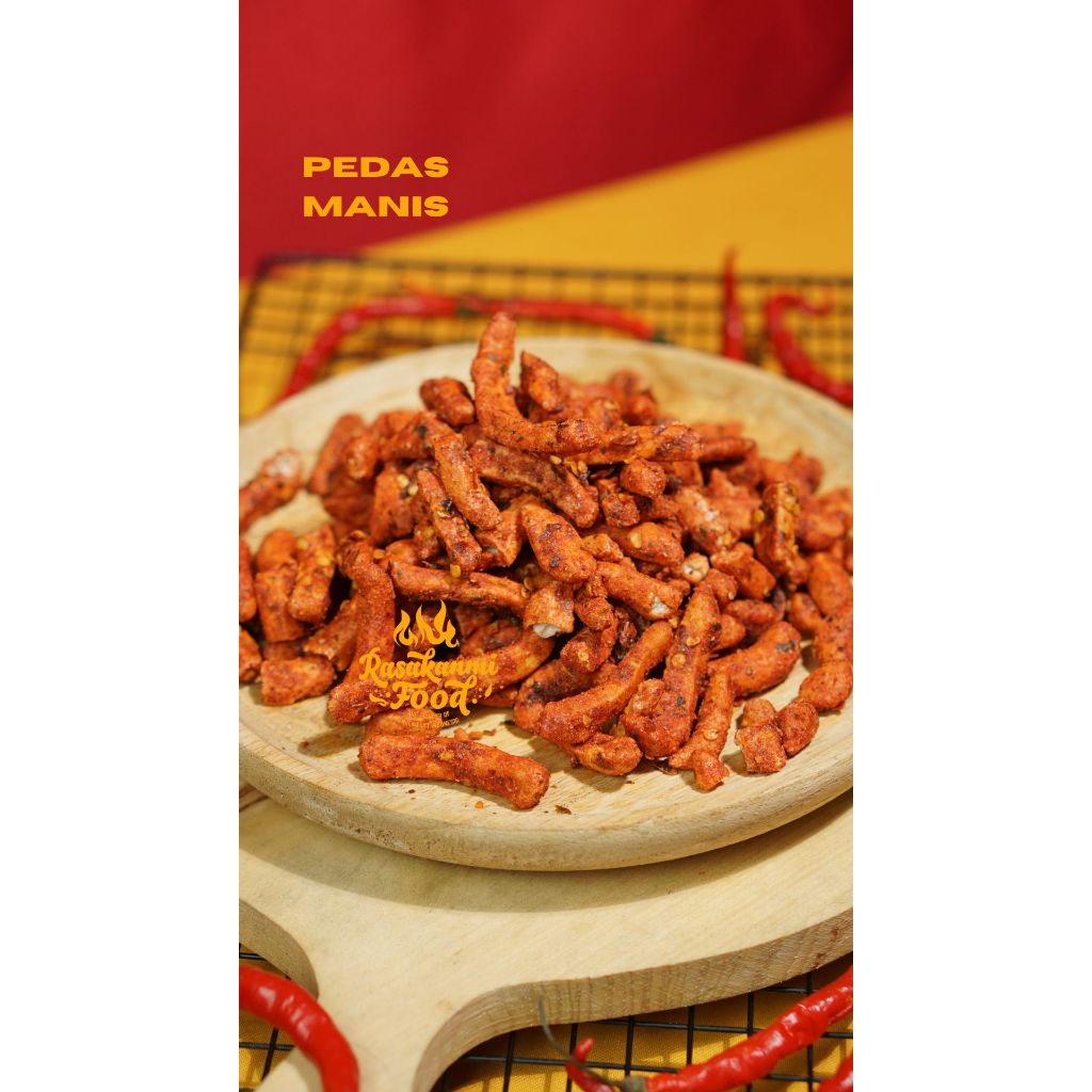 (RASA BARU) 1Kg Pedas Manis Daun Jeruk Basreng Bakso Goreng Ikan Tenggiri Makassar