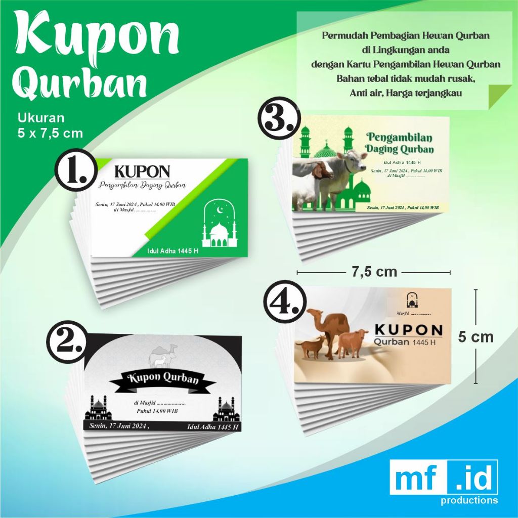 

Kartu Pengambilan Hewan Qurban, Voucher Qurban