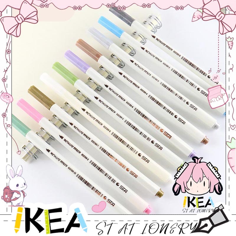 

IKEA-Metallic Brush Pen Spidol Warna Pena Kuas Metalik Kaligrafi Calligraphy Brush Lettering Warna Warni Brush Marker Pena Kuas Warna Pulpen Pena Coloring Markers