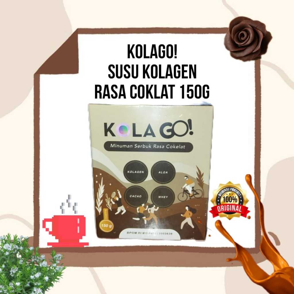 

Kola Go Original Nutrisi Kolagen Obat Nyeri Sendi Rasa coklat isi 10sachet