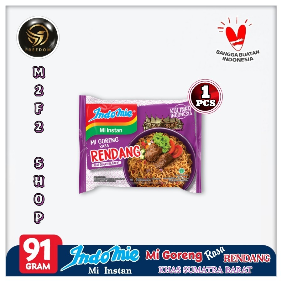 

Indomie Mie Instant Goreng Rasa Rendang Khas Sumatera Barat | Bag - 91 gr (Kemasan Satuan)
