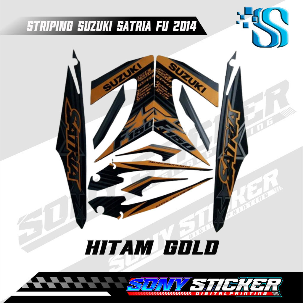 Striping Murah Dan Lengkap - Stiker List Body Motor Suzuki Satria FU 150 2014 - Striping Standar Mot