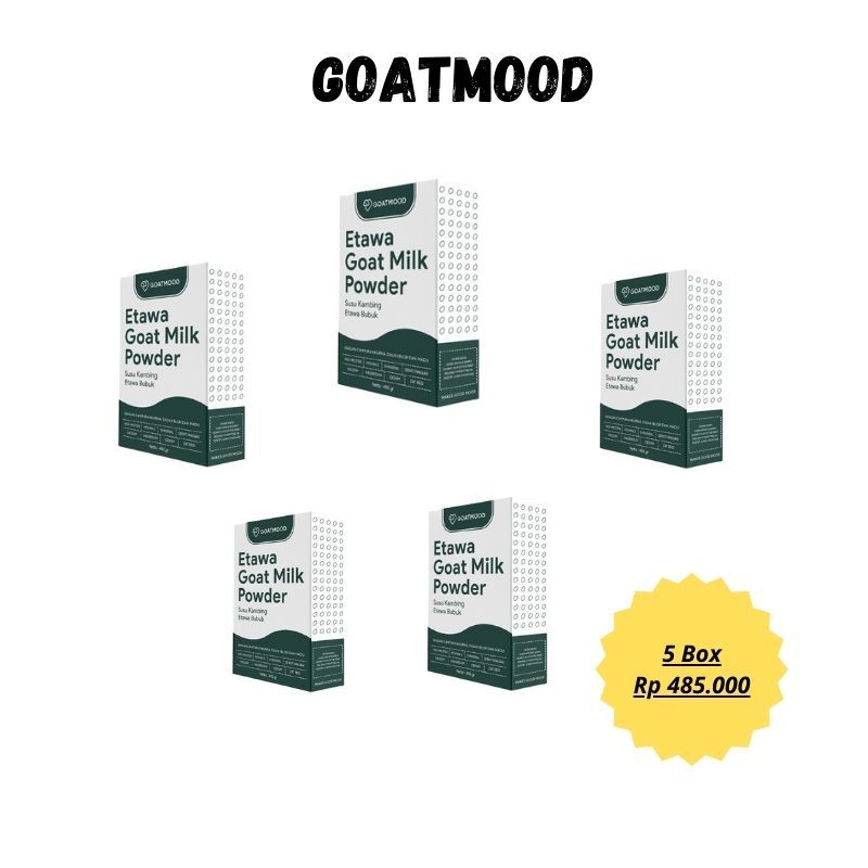 

5 Pcs Susu Kambing Etawa Murni Goat Mood Milk Susu Bubuk Kesehatan Mengatasi Nyeri Sendi 485gr