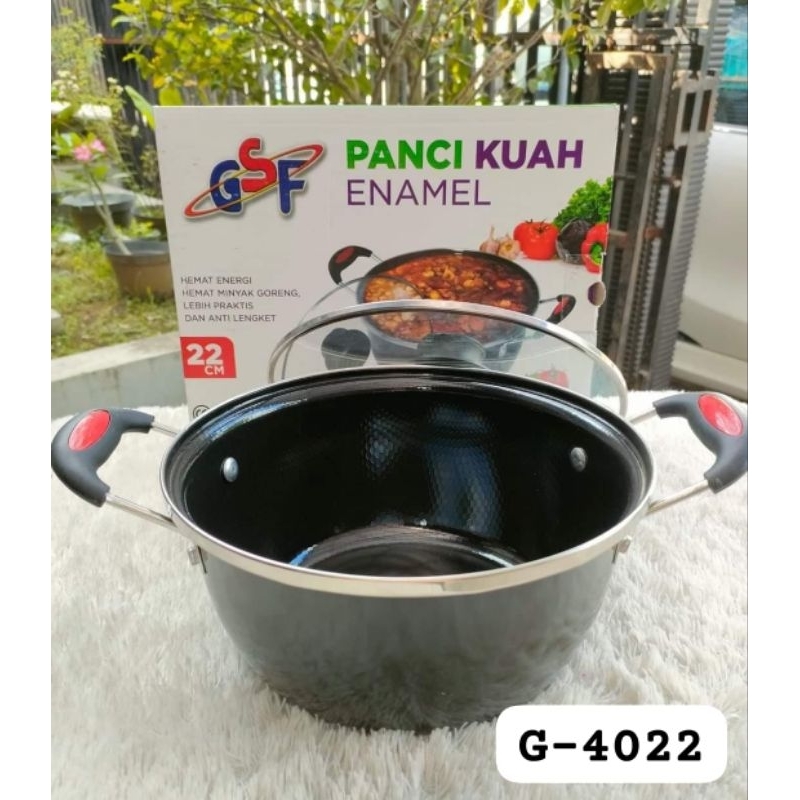 panci kuah enamel