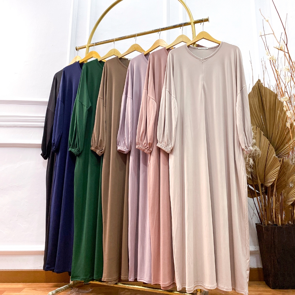 Gamis  Abaya Polos Jumbo Oversized Daily Adem Stretchable Busui Friendly - JV Hasanah Abaya Shireen 