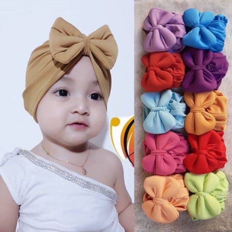 Turban Bayi Kupu Busa / Turban anak perempuan / Turban bayi perempuan / ciput anak perempuan