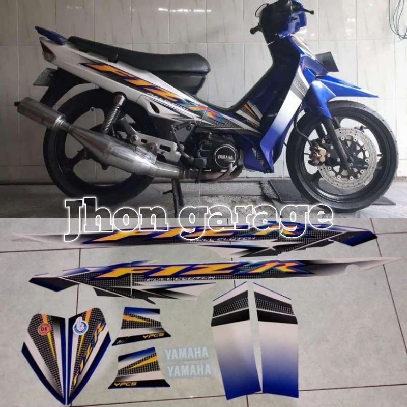 Lis stiker striping motor FIZ R tahun 2004-2005 warna biru putih model original