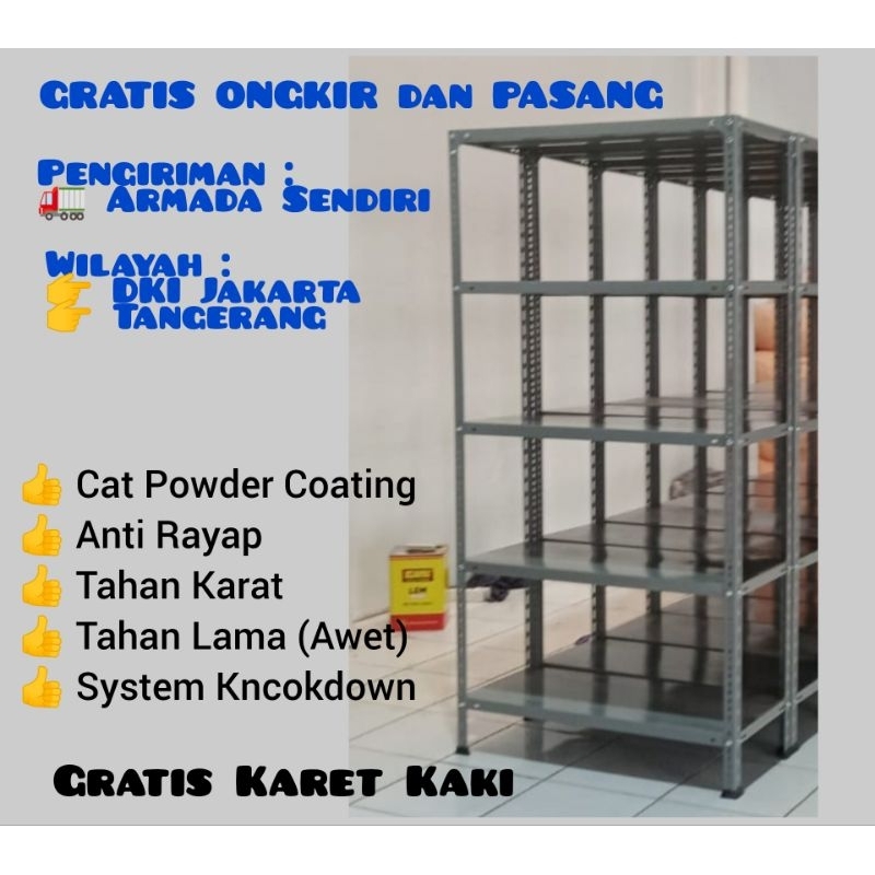 Rak Besi Siku Serbaguna 5 Susun P100xL60xT200cm
