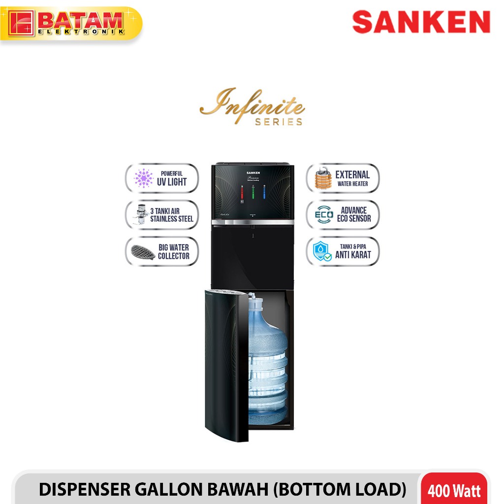 SANKEN Dispenser Galon Bawah Infinite Series 400 Watt - DB-20GBK